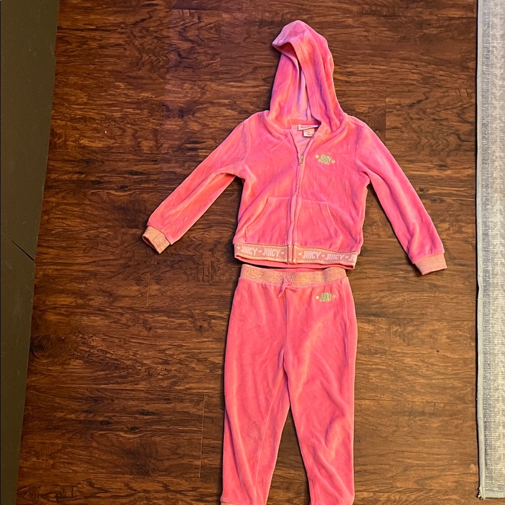 Juicy Couture Pink Velour Hoodie Set